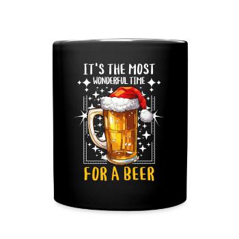 Weihnachten Bier Weihnachtsbier Prost Lustig Humor - Tasse einfarbig - Schwarz - Vorne
