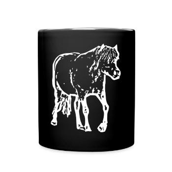 cheval blanc cheval blanc t-shirt cadeau cavalier - Mug uni - noir - Devant