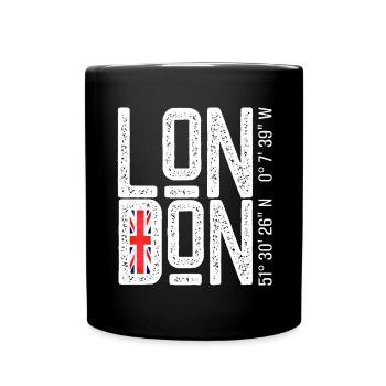 London Flag Distressed Typo - Full Colour Mug - black - Front