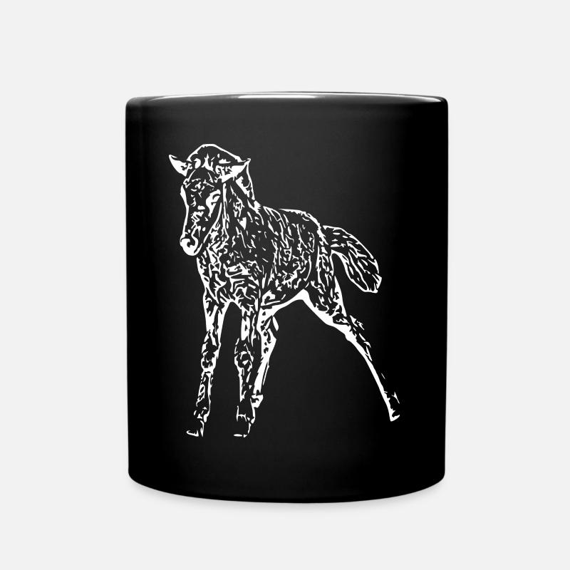 cheval blanc cheval blanc t-shirt cadeau cavalier - Mug uni - noir