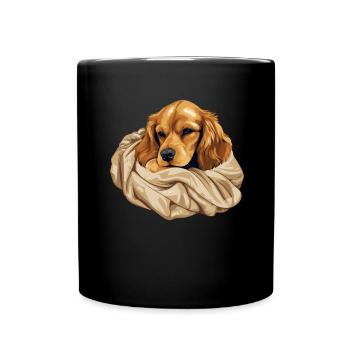 Süßer Hund Welpe Cocker Spaniel - Tasse einfarbig - Schwarz - Vorne