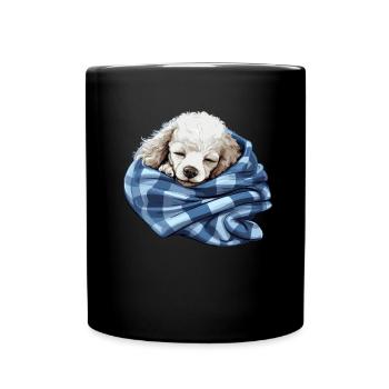 Cute Dog Puppy Poodle - Full Colour Mug - black - Front
