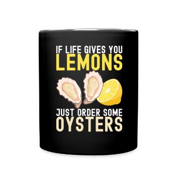 Oysters Oyster Lovers - Full Colour Mug - black - Front