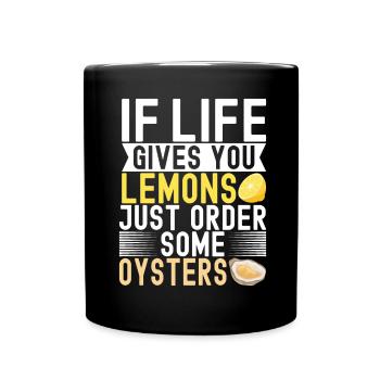 Oysters Oyster Lovers - Full Colour Mug - black - Front