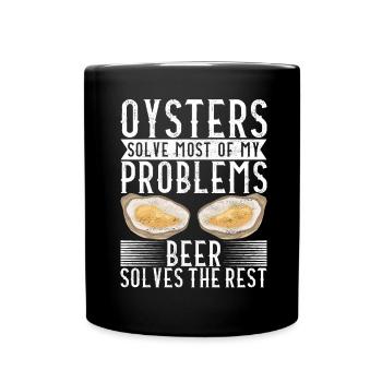 Oysters Oyster Lovers - Full Colour Mug - black - Front