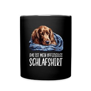 Offizielles Schlafshirt Irish Setter Hund - Tasse einfarbig - Schwarz - Vorne