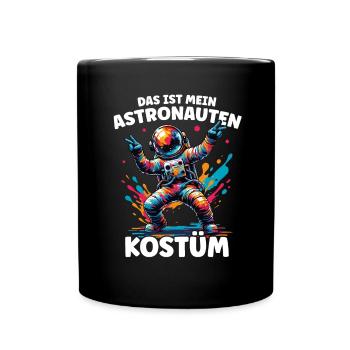 Astronaut Fasching Karneval Kostüm - Tasse einfarbig - Schwarz - Vorne