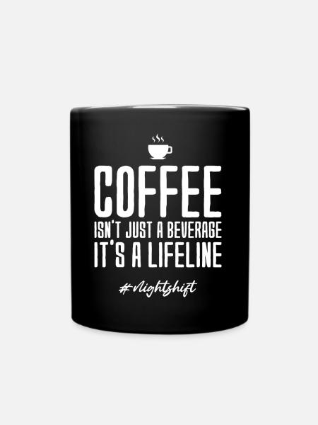 Nachtschicht - Tasse einfarbig - Schwarz