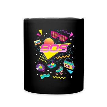 80s Themed Party Costume Outfit - Full Colour Mug - black - Front