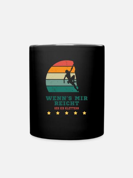 Wenn's mir reicht geh ich Klettern - Tasse einfarbig - Schwarz