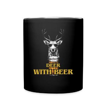 DEER WITH BEER - Tasse einfarbig - Schwarz - Vorne