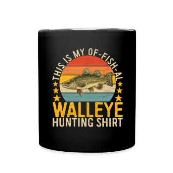 Walleye Fishing Angler - Full Colour Mug - black - Front