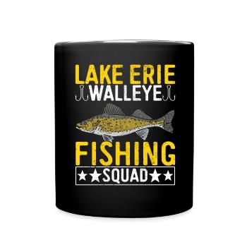 Walleye Fishing Angler - Full Colour Mug - black - Front