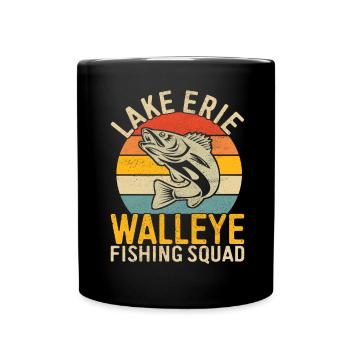 Walleye Fishing Angler - Full Colour Mug - black - Front