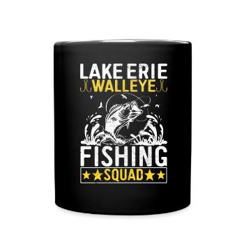 Walleye Fishing Angler - Full Colour Mug - black - Front