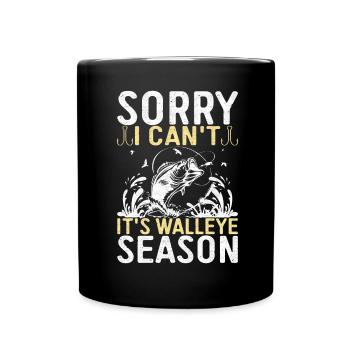 Walleye Fishing Angler - Full Colour Mug - black - Front