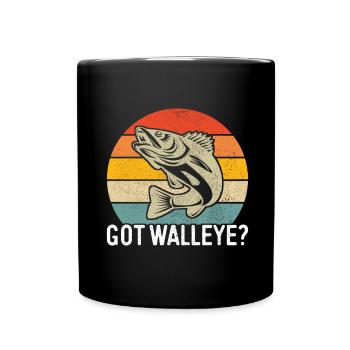 Walleye Fishing Angler - Full Colour Mug - black - Front