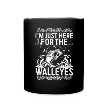 Walleye Fishing Angler - Full Colour Mug - black - Front
