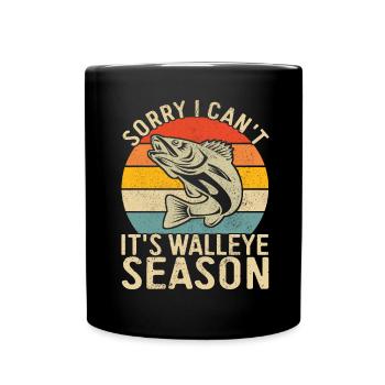 Walleye Fishing Angler - Full Colour Mug - black - Front