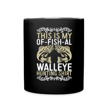 Walleye Fishing Angler - Full Colour Mug - black - Front