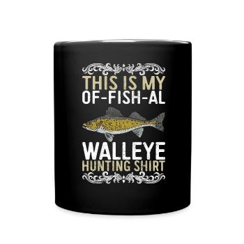 Walleye Fishing Angler - Full Colour Mug - black - Front