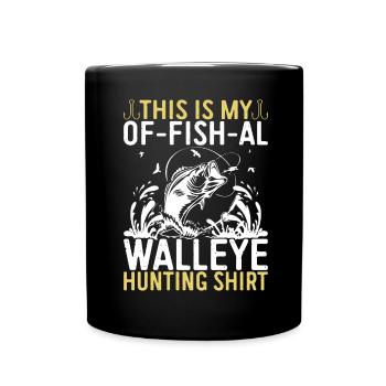 Walleye Fishing Angler - Full Colour Mug - black - Front