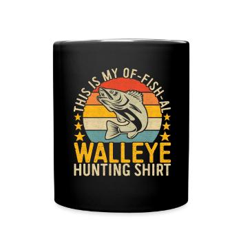 Walleye Fishing Angler - Full Colour Mug - black - Front