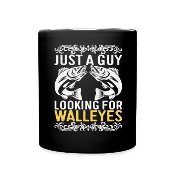 Walleye Fishing Angler - Full Colour Mug - black - Front
