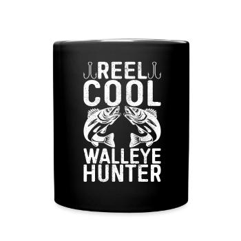 Walleye Fishing Angler - Full Colour Mug - black - Front