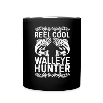 Walleye Fishing Angler - Full Colour Mug - black - Front