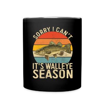 Walleye Fishing Angler - Full Colour Mug - black - Front