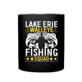 Walleye Fishing Angler - Full Colour Mug - black - Front