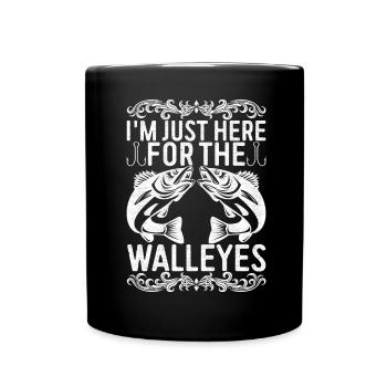 Walleye Fishing Angler - Full Colour Mug - black - Front