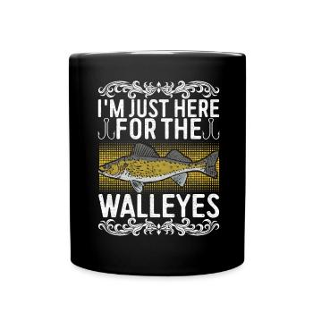 Walleye Fishing Angler - Full Colour Mug - black - Front