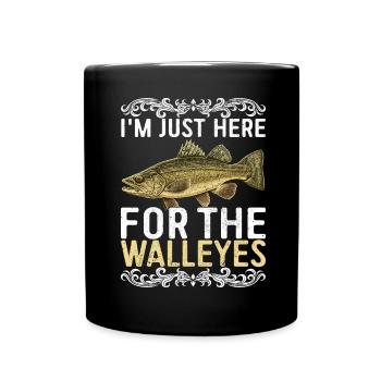 Walleye Fishing Angler - Full Colour Mug - black - Front