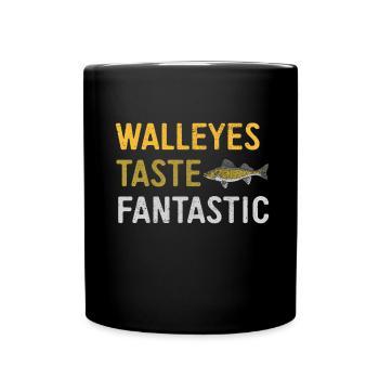 Walleye Fishing Angler - Full Colour Mug - black - Front