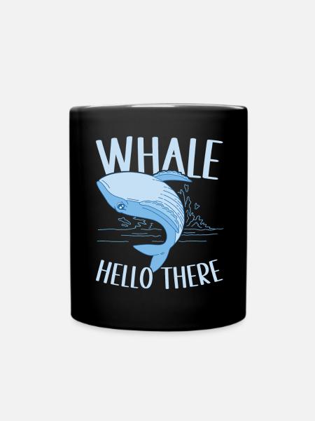 Wale Walfisch - Tasse einfarbig - Schwarz