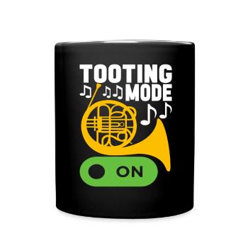 Horn Brass Instrument - Full Colour Mug - black - Front