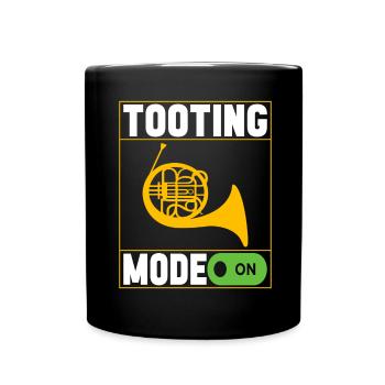 Horn Brass Instrument - Full Colour Mug - black - Front