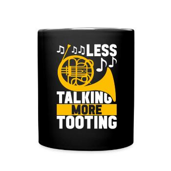 Horn Brass Instrument - Full Colour Mug - black - Front