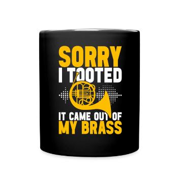Horn Brass Instrument - Full Colour Mug - black - Front