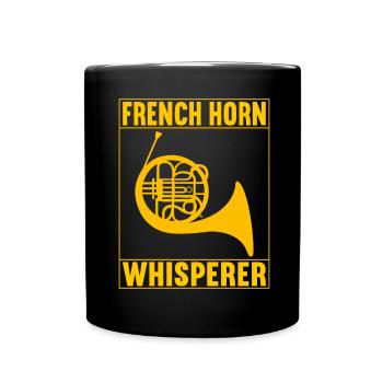 Horn Brass Instrument - Full Colour Mug - black - Front