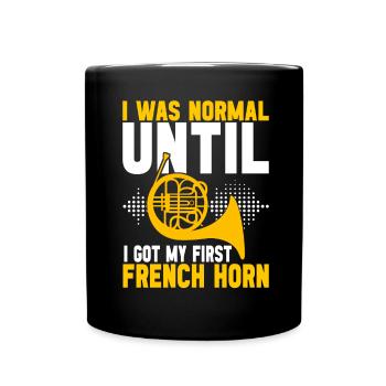 Horn Brass Instrument - Full Colour Mug - black - Front