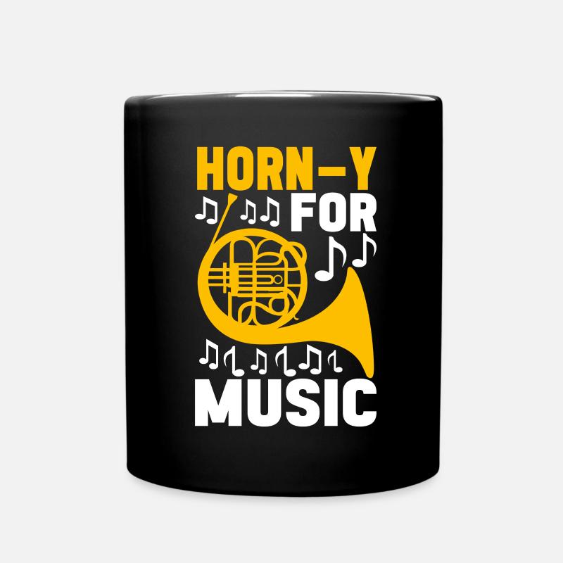 Horn Blechblasinstrument - Tasse einfarbig - Schwarz