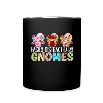 Gartenzwerge Gartenarbeit - Tasse einfarbig - Schwarz - Vorne