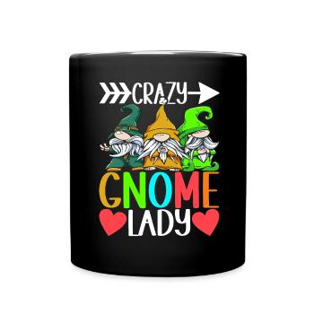 Gartenzwerge Gartenarbeit - Tasse einfarbig - Schwarz - Vorne