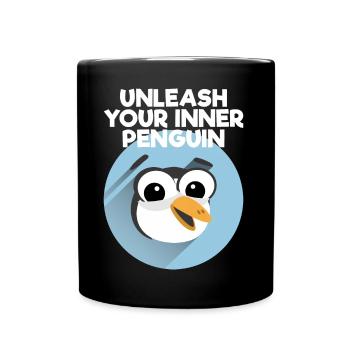 Unleash Your Inner Penguin - Pinguin lustig - Tasse einfarbig - Schwarz - Vorne