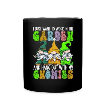 Gartenzwerge Gartenarbeit - Tasse einfarbig - Schwarz - Vorne