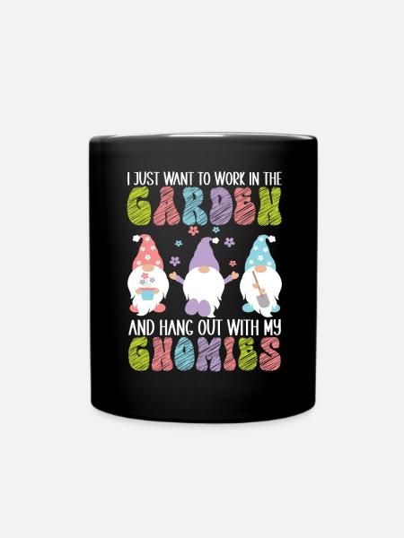 Gartenzwerge Gartenarbeit - Tasse einfarbig - Schwarz