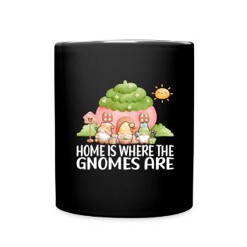 Gartenzwerge Gartenarbeit - Tasse einfarbig - Schwarz - Vorne